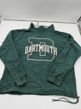 Vintage Dartmouth College green pullover windbreaker Size Large Gear For Sports
